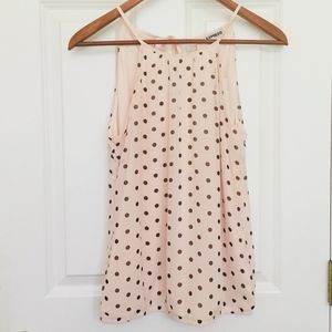 Express Pink Polka-Dotted Sleeveless Blouse